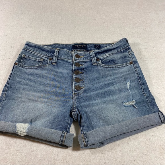 Lucky Brand Shorts The Roll Up Shorts Button Fly Jean Shorts Distressed … - Picture 10 of 11